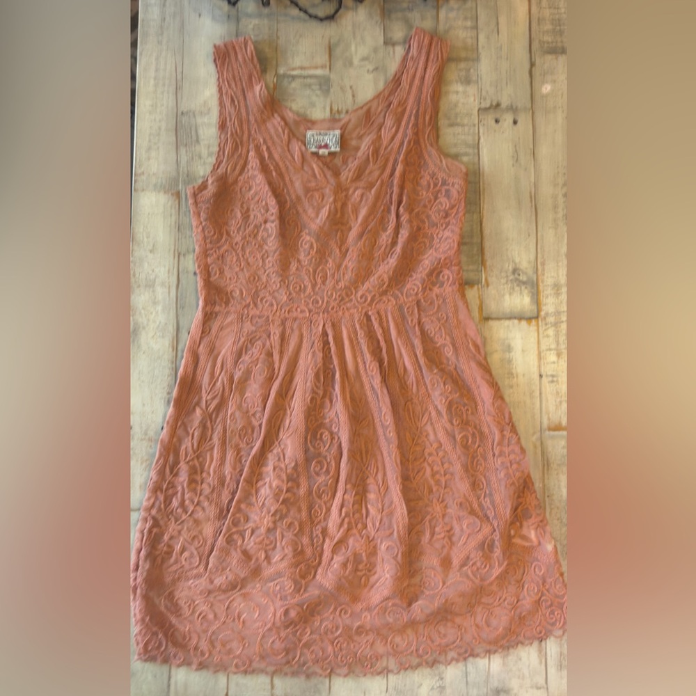 Anthropologie Baraschi Embroidered Lace Dress | Size 10 - Picture 2 of 4